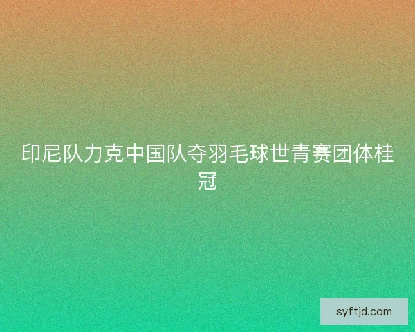 印尼队力克中国队夺羽毛球世青赛团体桂冠